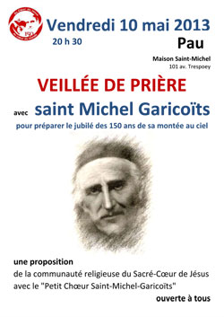 Pau : veillée eucharistique avec des textes de saint Michel Garicoïts et des chants (Petit Chœur