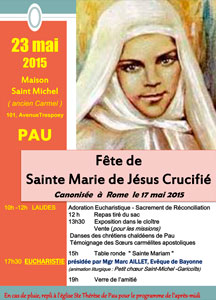 Fête de Sainte Marie de Jésus Crucifié